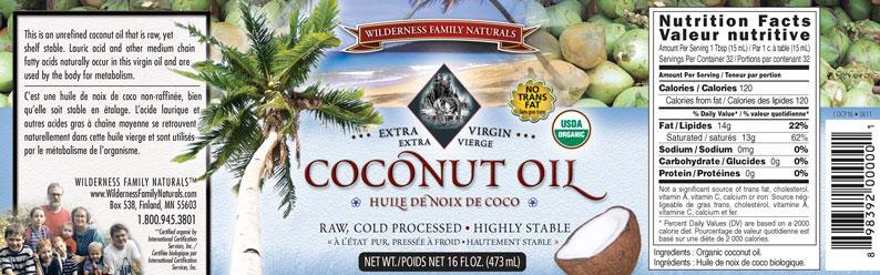 Wilderness Family Naturals Organic Coconut Oil(Raw & Cold Pressed) -73ml