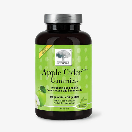 Highlights
Contains no added sugar*
No artificial flavours and colours
400 mg of dried apple cider vinegar per dose
Bottle of New Nordic Apple Cider Vegan Gummies 60 Chewables
 Bottle of New Nordic Apple Cider Vegan Gummies 60 Chewables
Apple Cide