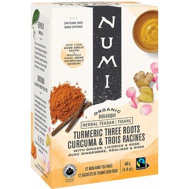 NUMI TEA TURMERIC THREE ROOTS 12  BAGS