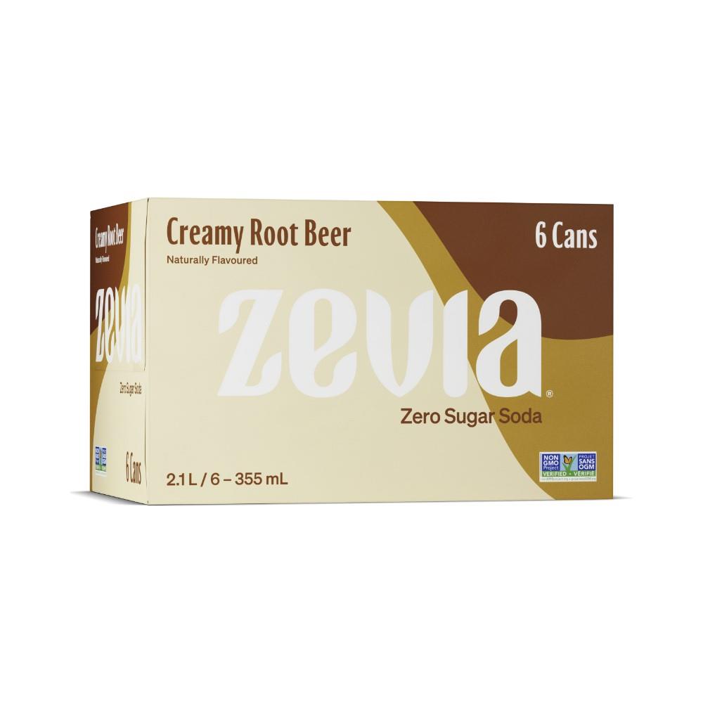 ZEVIA CASE SODA ROOT BEER ZERO SUGAR / 6PK