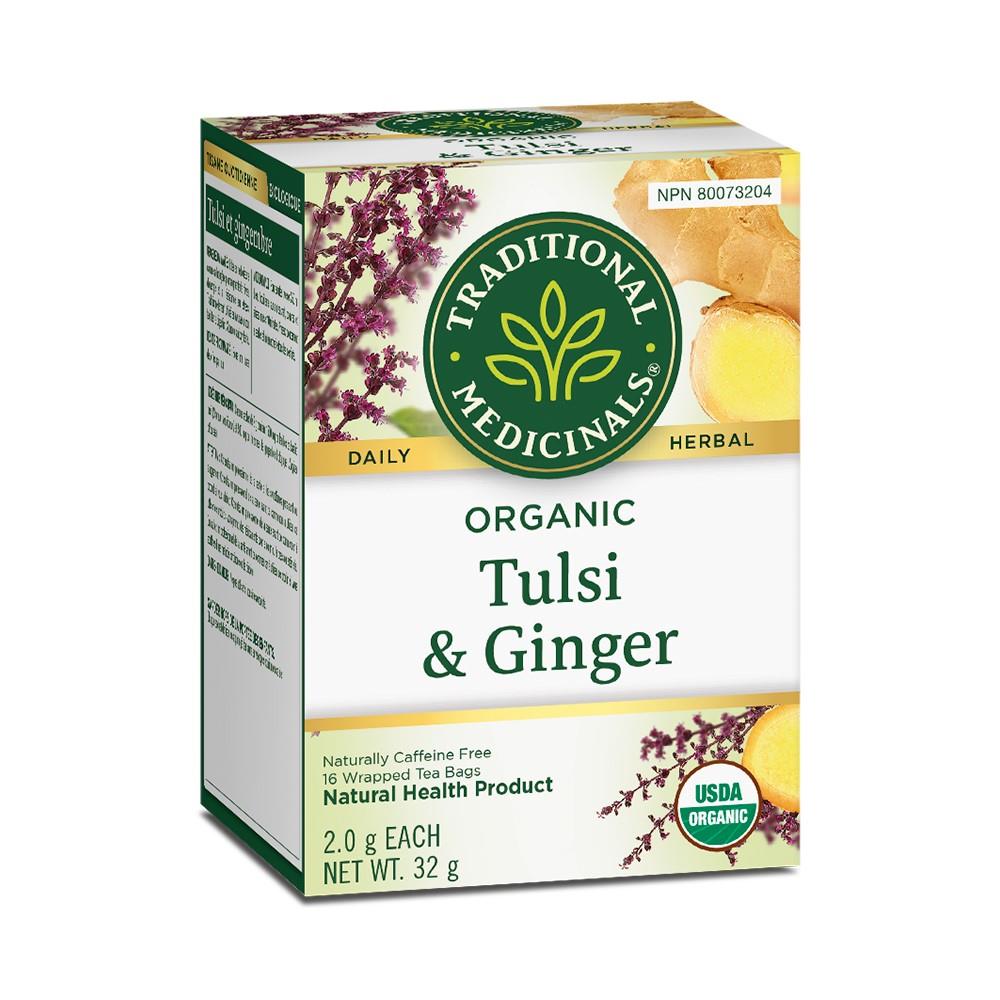 TRADITIONAL MEDICINALS TEA TULSI & GINGER - 16 BAGS